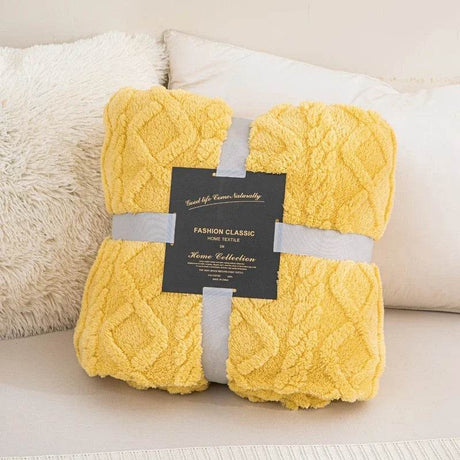 New Tafu Velvet Fleece Blankets Double sided Jacquard Geometric Pattern Thickened Blanket Cover Blanket Suitable for All Seasons - Sleep Galleria