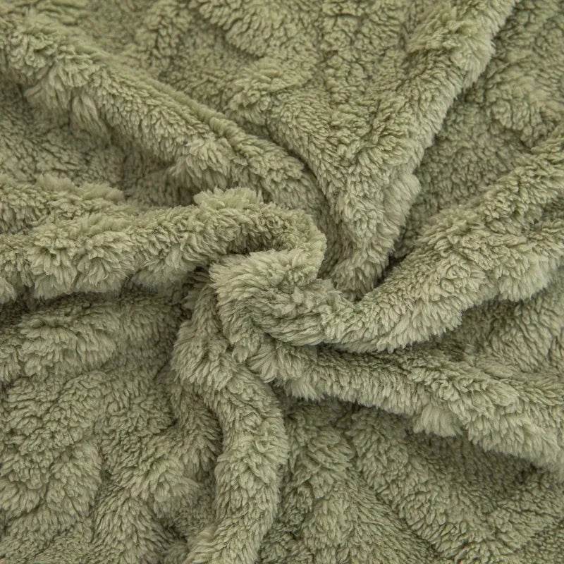 New Tafu Velvet Fleece Blankets Double sided Jacquard Geometric Pattern Thickened Blanket Cover Blanket Suitable for All Seasons - Sleep Galleria