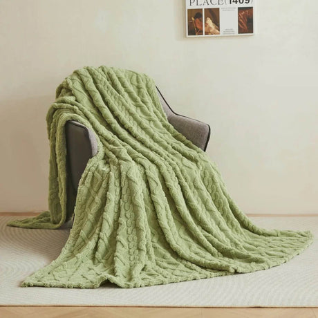 New Tafu Velvet Fleece Blankets Double sided Jacquard Geometric Pattern Thickened Blanket Cover Blanket Suitable for All Seasons - Sleep Galleria