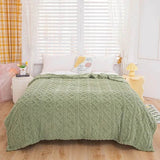 New Tafu Velvet Fleece Blankets Double sided Jacquard Geometric Pattern Thickened Blanket Cover Blanket Suitable for All Seasons - Sleep Galleria
