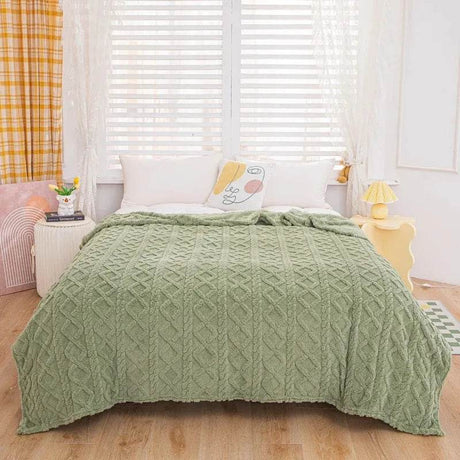 New Tafu Velvet Fleece Blankets Double sided Jacquard Geometric Pattern Thickened Blanket Cover Blanket Suitable for All Seasons - Sleep Galleria