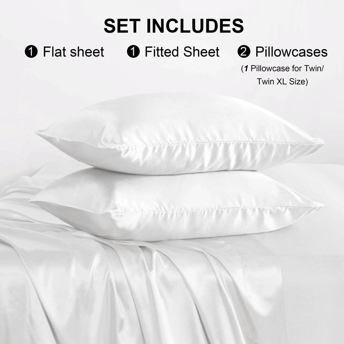 Ntbay 3 Pieces Silky Satin Cooling Bed Sheet Set, Ultra Soft and Cozy Bedding Cover Set, (Not Include Comforter and Pillow) - Sleep Galleria