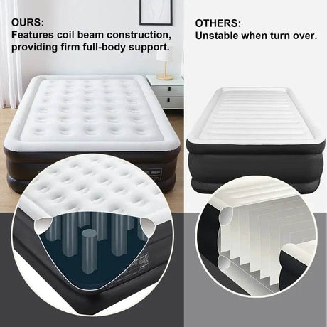 Ophanie Queen Air Mattress, 18-Inch Elevated Inflatable Bed with Built-in Pump, Puncture-Resistant, Quick Inflation/Deflation - Sleep Galleria