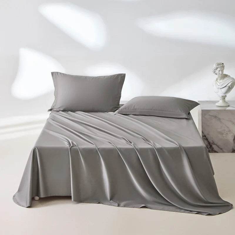 Organic 100% Egyptian Cotton Flat Sheet Solid Color Bed Sheets 800 Thread Count Bedding Sheet Bed Linen Single Queen King Size - Sleep Galleria