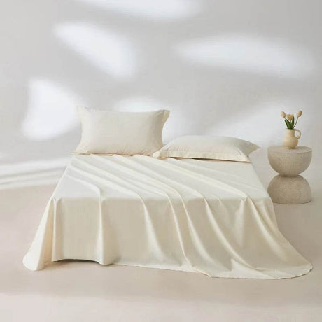 Organic 100% Egyptian Cotton Flat Sheet Solid Color Bed Sheets 800 Thread Count Bedding Sheet Bed Linen Single Queen King Size - Sleep Galleria