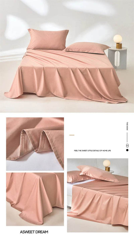 Organic 100% Egyptian Cotton Flat Sheet Solid Color Bed Sheets 800 Thread Count Bedding Sheet Bed Linen Single Queen King Size - Sleep Galleria