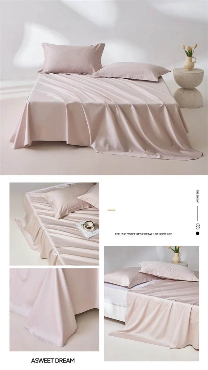 Organic 100% Egyptian Cotton Flat Sheet Solid Color Bed Sheets 800 Thread Count Bedding Sheet Bed Linen Single Queen King Size - Omega Lifestyles