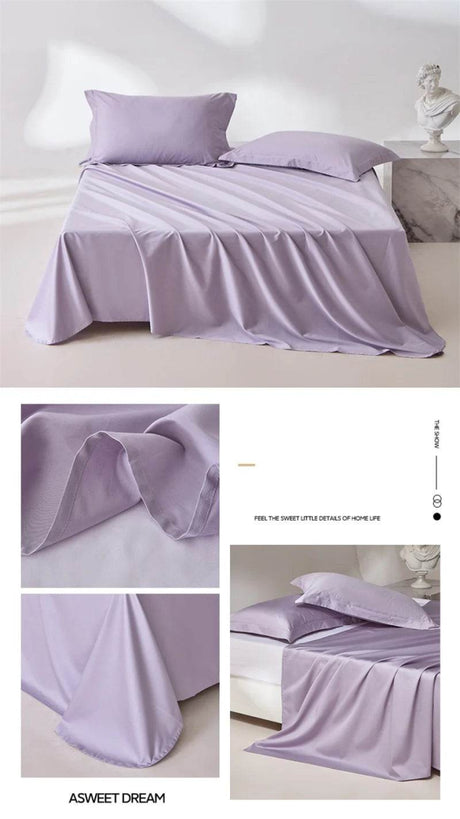 Organic 100% Egyptian Cotton Flat Sheet Solid Color Bed Sheets 800 Thread Count Bedding Sheet Bed Linen Single Queen King Size - Sleep Galleria