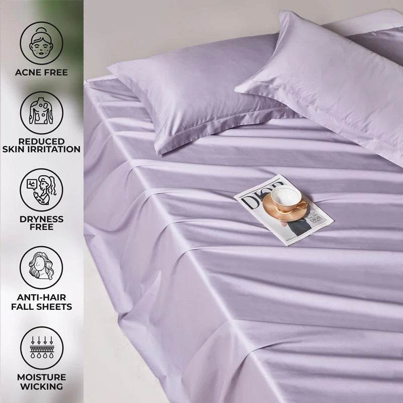 Organic 100% Egyptian Cotton Flat Sheet Solid Color Bed Sheets 800 Thread Count Bedding Sheet Bed Linen Single Queen King Size - Sleep Galleria