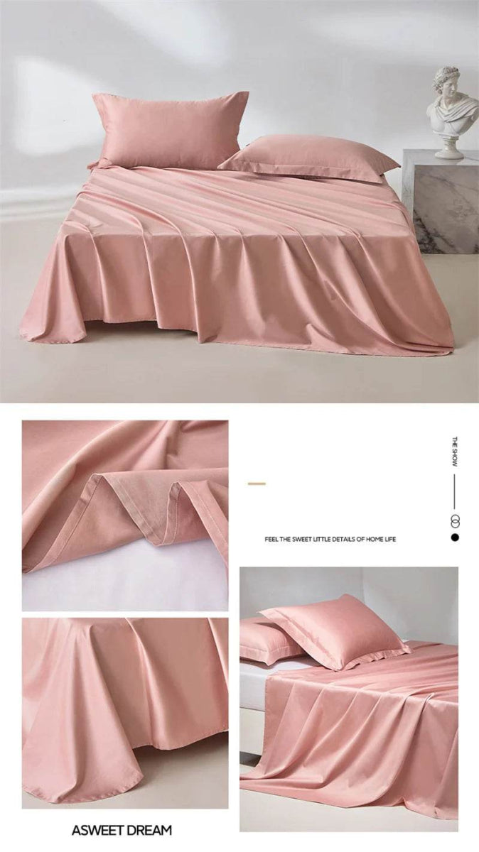 Organic 100% Egyptian Cotton Flat Sheet Solid Color Bed Sheets 800 Thread Count Bedding Sheet Bed Linen Single Queen King Size - Omega Lifestyles