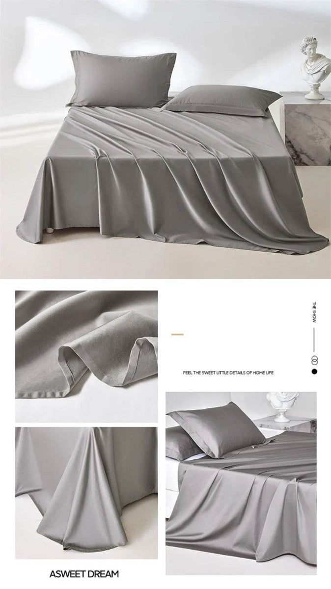 Organic 100% Egyptian Cotton Flat Sheet Solid Color Bed Sheets 800 Thread Count Bedding Sheet Bed Linen Single Queen King Size - Omega Lifestyles
