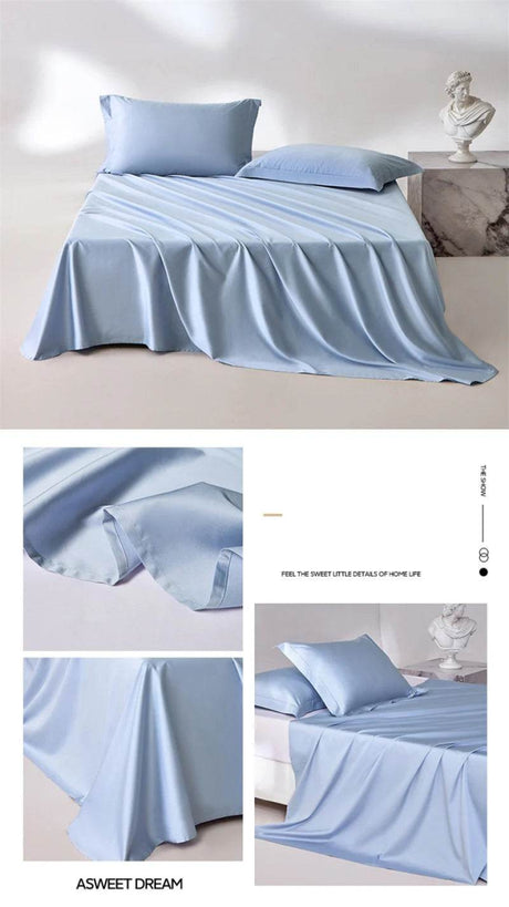 Organic 100% Egyptian Cotton Flat Sheet Solid Color Bed Sheets 800 Thread Count Bedding Sheet Bed Linen Single Queen King Size - Sleep Galleria