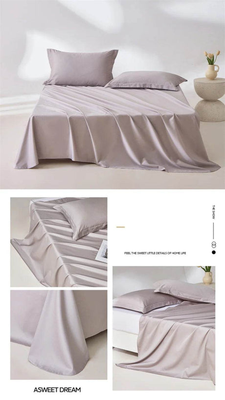 Organic 100% Egyptian Cotton Flat Sheet Solid Color Bed Sheets 800 Thread Count Bedding Sheet Bed Linen Single Queen King Size - Sleep Galleria