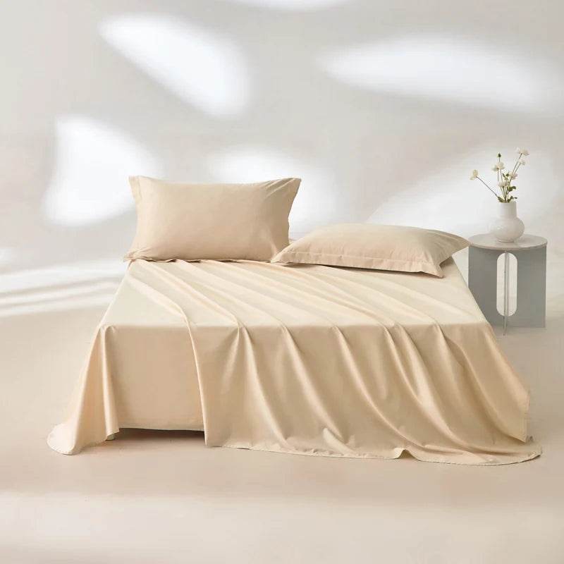 Organic 100% Egyptian Cotton Flat Sheet Solid Color Bed Sheets 800 Thread Count Bedding Sheet Bed Linen Single Queen King Size - Sleep Galleria