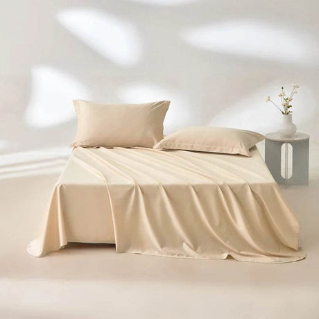 Organic 100% Egyptian Cotton Flat Sheet Solid Color Bed Sheets 800 Thread Count Bedding Sheet Bed Linen Single Queen King Size - Sleep Galleria