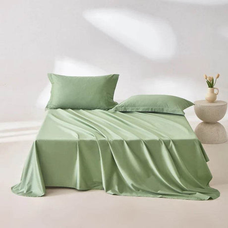 Organic 100% Egyptian Cotton Flat Sheet Solid Color Bed Sheets 800 Thread Count Bedding Sheet Bed Linen Single Queen King Size - Sleep Galleria