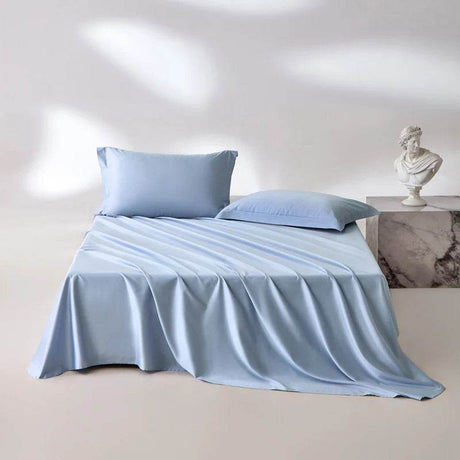 Organic 100% Egyptian Cotton Flat Sheet Solid Color Bed Sheets 800 Thread Count Bedding Sheet Bed Linen Single Queen King Size - Sleep Galleria