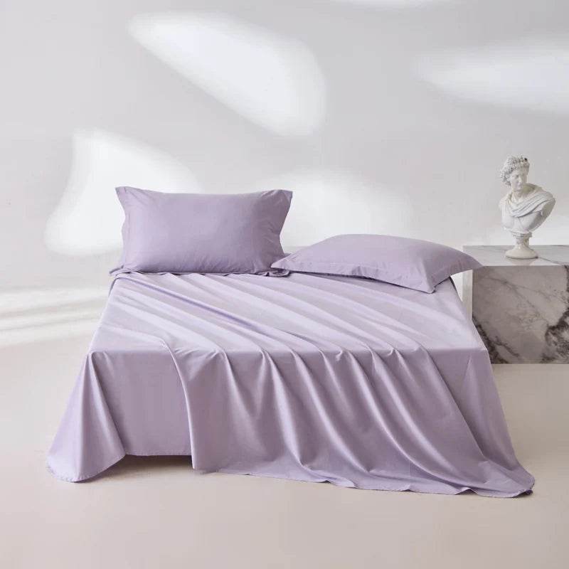 Organic 100% Egyptian Cotton Flat Sheet Solid Color Bed Sheets 800 Thread Count Bedding Sheet Bed Linen Single Queen King Size - Omega Lifestyles