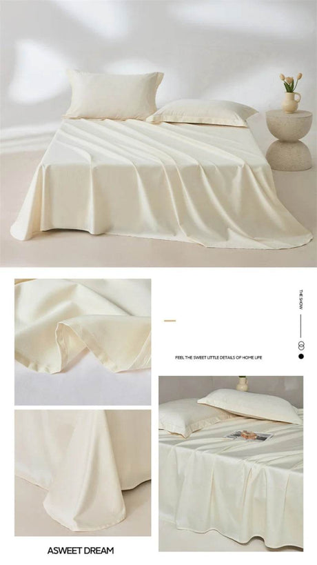 Organic 100% Egyptian Cotton Flat Sheet Solid Color Bed Sheets 800 Thread Count Bedding Sheet Bed Linen Single Queen King Size - Sleep Galleria