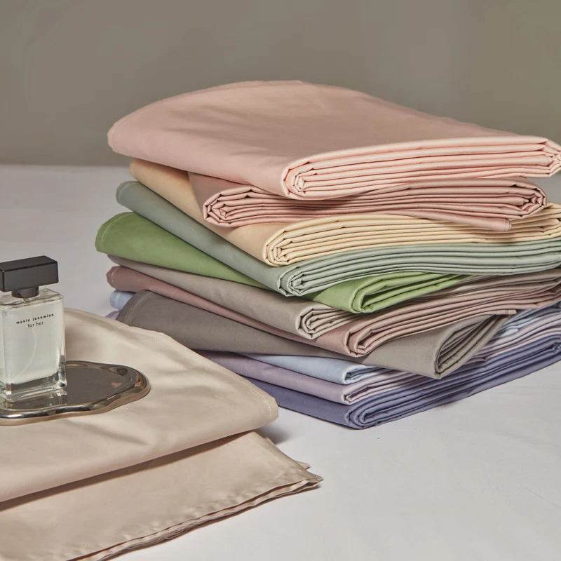 Organic 100% Egyptian Cotton Flat Sheet Solid Color Bed Sheets 800 Thread Count Bedding Sheet Bed Linen Single Queen King Size - Omega Lifestyles