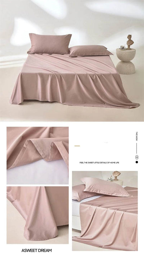 Organic 100% Egyptian Cotton Flat Sheet Solid Color Bed Sheets 800 Thread Count Bedding Sheet Bed Linen Single Queen King Size - Sleep Galleria