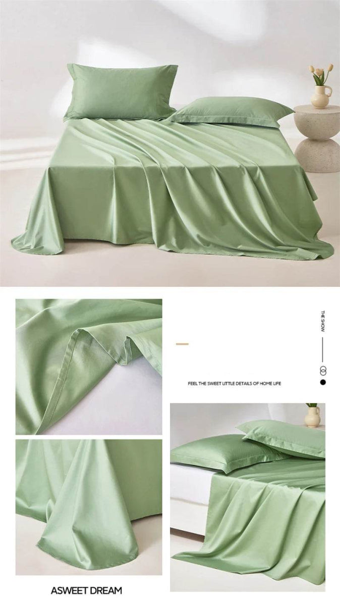 Organic 100% Egyptian Cotton Flat Sheet Solid Color Bed Sheets 800 Thread Count Bedding Sheet Bed Linen Single Queen King Size - Omega Lifestyles