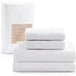 Organic Cotton Queen Sheet Set, 4Pc Cotton Sheets Queen Size Bed Set Soft & Breathable Percale Weave, White - Omega Lifestyles