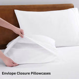 Organic Cotton Queen Sheet Set, 4Pc Cotton Sheets Queen Size Bed Set Soft & Breathable Percale Weave, White - Omega Lifestyles