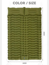 Outdoor 2 Persons Travel Bed Air Mat Double Sleeping Pad for Camping Self-Inflating Mat Sleeping Mattress with Pillow for Hiking - Sleep Galleria