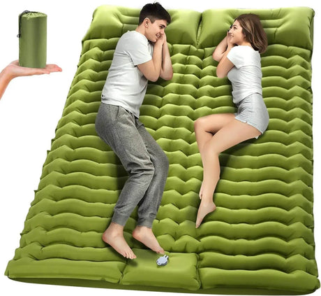 Outdoor 2 Persons Travel Bed Air Mat Double Sleeping Pad for Camping Self-Inflating Mat Sleeping Mattress with Pillow for Hiking - Sleep Galleria