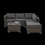 Patio Furniture, Outdoor Furniture, Seasonal PE Wicker Furniture, 4 Set Wicker Furniture With Tempered Glass Coffee Table - Sleep Galleria