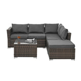 Patio Furniture, Outdoor Furniture, Seasonal PE Wicker Furniture, 4 Set Wicker Furniture With Tempered Glass Coffee Table - Sleep Galleria