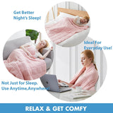 Pink Breathable Soft Minky Weighted Throw Blanket for All Season Single Double Couple Weighted Haveay Blanket with Glass Beads - Sleep Galleria