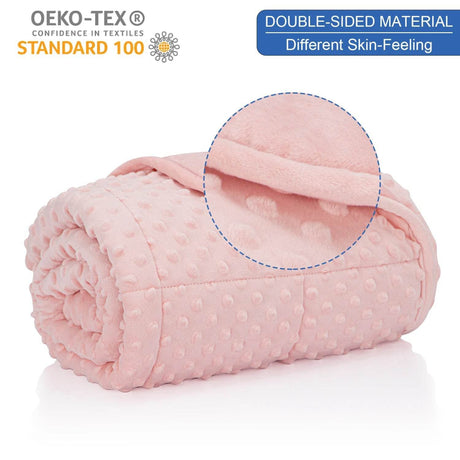 Pink Breathable Soft Minky Weighted Throw Blanket for All Season Single Double Couple Weighted Haveay Blanket with Glass Beads - Sleep Galleria