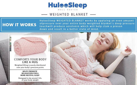 Pink Breathable Soft Minky Weighted Throw Blanket for All Season Single Double Couple Weighted Haveay Blanket with Glass Beads - Sleep Galleria