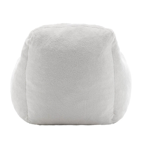 Plush White Teddy Foam Bean Bag Chair - Sleep Galleria