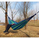 Portable Outdoor Hammock for Garden, Balcony & Backyard - Breathable Anti-Rollover Design, Stable Knots, Blue & Green Striped Fa - Sleep Galleria