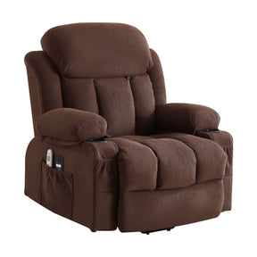 Power Lift Recliner Chair with Heat and Massage - Brown - Omega Lifestyles
