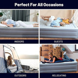 PVC-Free Air Mattress Queen with Built-in Pump, One Button Inflation and Auto Stop, 720 LB Support Airtight Airbed, 1 - Omega Lifestyles