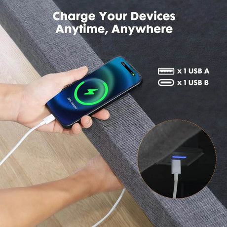 Queen Adjustable Bed Frame, Ergonomic Electric Bed Base with Wireless Remote and 2 USB Ports, Head and Foot Incline - Omega Lifestyles