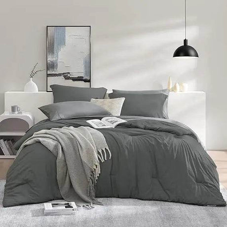 Queen Comforter Set - 7 Pieces Sage Green Soft Bed in a Bag Queen with Fitted Sheet, Flat Sheet, 2 Pillow Shams, and 2 Pillowca - Omega Lifestyles
