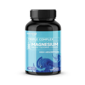 Quitmood Triple Magnesium Complex | 300mg of Magnesium Glycinate, Malate, & Citrate for Muscles, Nerves, & Energy | High Absorpt - Omega Lifestyles