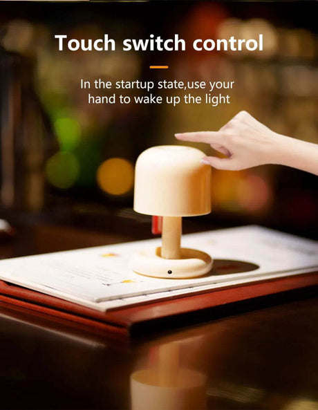 Rechargeable Mushroom Night Light Led Sunset Table Lamp USB Minimalist Desk Bedroom Bar Room Decoration Atmosphere Mood Light - Sleep Galleria