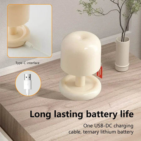 Rechargeable Mushroom Night Light Led Sunset Table Lamp USB Minimalist Desk Bedroom Bar Room Decoration Atmosphere Mood Light - Sleep Galleria