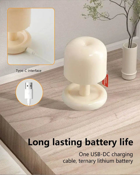 Rechargeable Mushroom Night Light Led Sunset Table Lamp USB Minimalist Desk Bedroom Bar Room Decoration Atmosphere Mood Light - Sleep Galleria