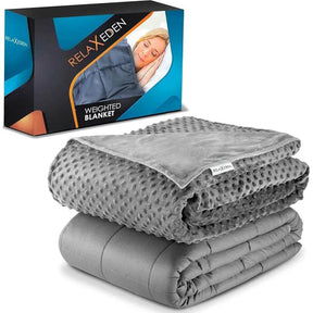 Relaxeden® Adult Weighted Blanket W/Removable, Washable Duvet Cover| 15 Lbs, 60”X 80” Size| Heavy Glass Micro-Beads| Sleeping - Omega Lifestyles