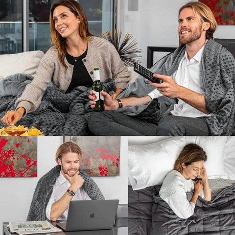 Relaxeden® Adult Weighted Blanket W/Removable, Washable Duvet Cover| 15 Lbs, 60”X 80” Size| Heavy Glass Micro-Beads| Sleeping - Sleep Galleria