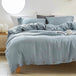 Simple&Opulence 100% Linen 3Pcs Bedding Set Natural Flax Breathable King Size with Coconut Button Comforter Duvet Cover Set - Sleep Galleria