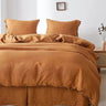 Simple&Opulence 100% Linen 3Pcs Bedding Set Natural Flax Breathable King Size with Coconut Button Comforter Duvet Cover Set - Sleep Galleria