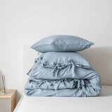 Simple&Opulence 100% Linen 3Pcs Bedding Set Natural Flax Breathable King Size with Coconut Button Comforter Duvet Cover Set - Sleep Galleria